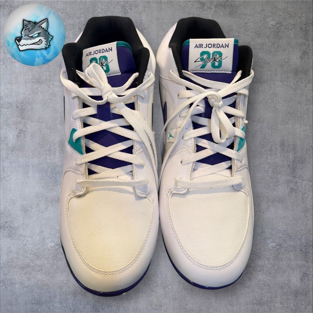 Men's Nike Air Jordan Stadium 90 Low Baseball Cleat Grape HQ0211-105 Size 12 - Picture 5 of 5